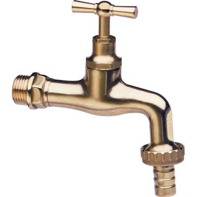 RUBINETTO A VITE 355 ITAP - OTTONE LUCIDO 1/2M + PORTAGOMMA 3/4