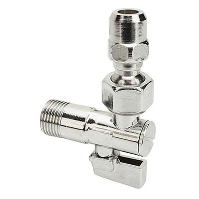 RUBINETTO A SFERA SOTTOLAVABO 775 BUGATTI - OTTONE CROMATO 1/2X3/8 + SNODO + FILTRO + ROSETTA