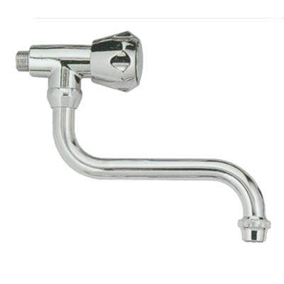 RUBINETTO A VITE LAVELLO A PARETE - OTTONE CROMATO 1/2M