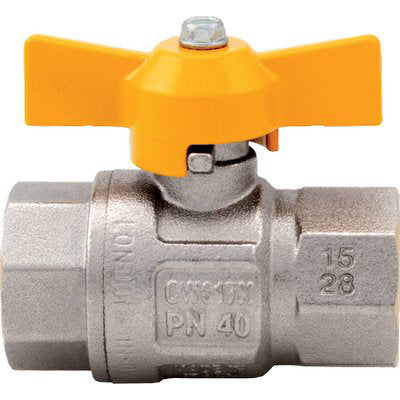 VALVOLA SFERA GAS + FARFALLA FF 068 ITAP - OTTONE NICHELATO 1"F