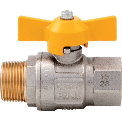 VALVOLA SFERA GAS + FARFALLA MF 069 ITAP - OTTONE NICHELATO 1"MF