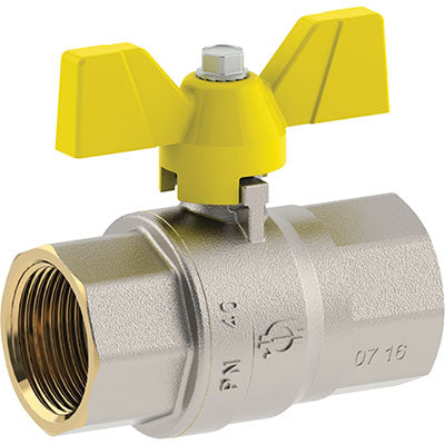 VALVOLA SFERA GAS + FARFALLA FF FUTURGAS FIV - OTTONE NICHELATO 3/4F
