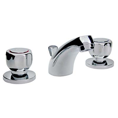 BATTERIA LAVABO SCUDETTO 28 CROLLA - OTTONE CROMATO + PILETTA 1"1/4