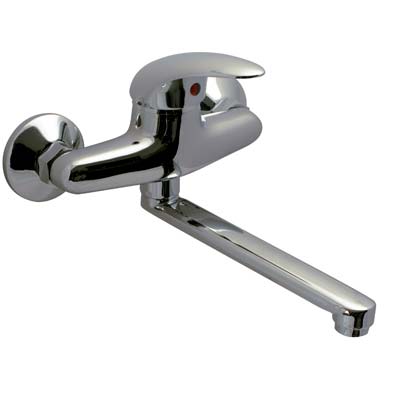 MISCELATORE LAVELLO A PARETE START H25 CROLLA - OTTONE CROMATO