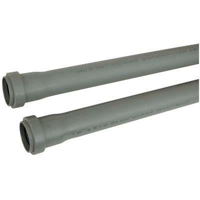 TUBO SCARICO IDRICO AD INNESTO 2 BICCHIERI - PP GRIGIO MM 90 CM 200