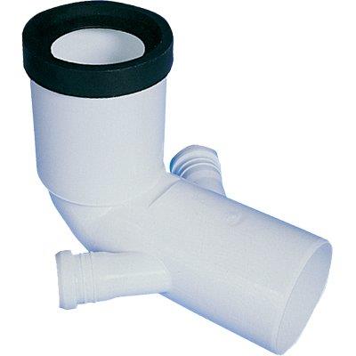 CURVA WC PROLUNGATA + 2 ATTACCHI SCARICO IDRICO - PP BIANCO MM 90X40
