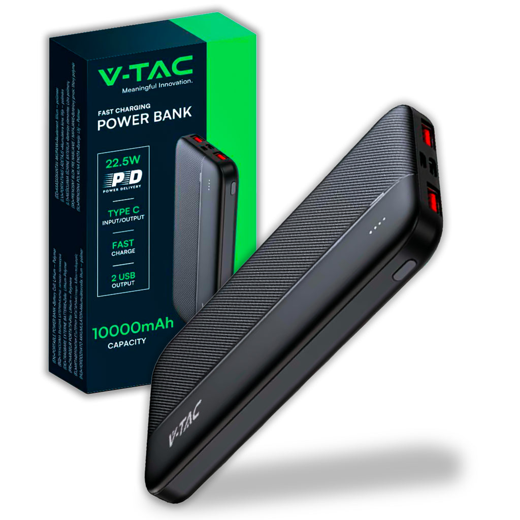 10000mAh Fast Charger Power Bank Black