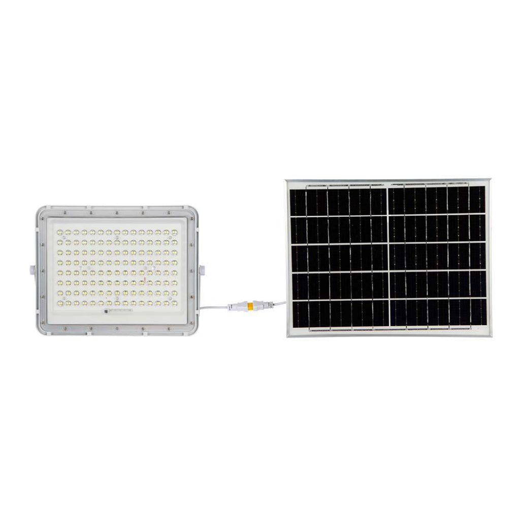 20W LED Solar Floodlight 4000K Replaceable Battery 3m Wire White Body