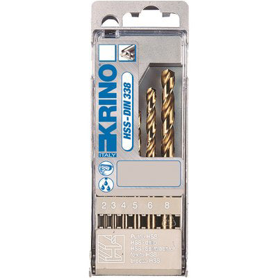 PUNTA TRAPANO HSS COBALTO 5% ASTUCCIO KRINO - MM 2,0/8,0 CF=PZ 6