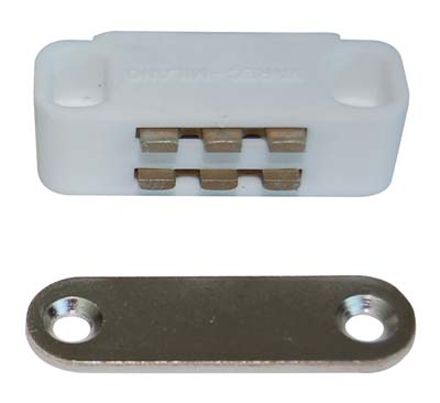CRICCHETTO MAGNETICO SPORTELLI UC12 VAREC - MM 40 H.MM 16 KG 5 + INCONTRO BIANCO