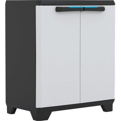 ARMADIO BASSO 1 RIPIANO LINEAR KETER - PPL GRIGIO NERO 2 ANTE CM 68X39 H.CM 90