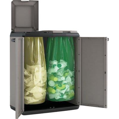 ARMADIETTO IMMONDIZIA SPLIT RECYCLING KETER - GRIGIO NERO ANTE 2 LT 110 CM 68X39 H.CM 85