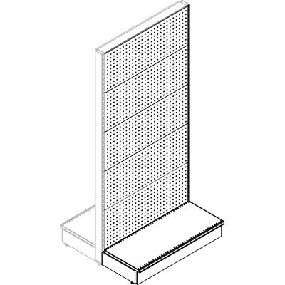 TRASFORMAZIONE A GONDOLA ESTENSIONE MARKET - SCHIENALE FORATO RAL 9016 CM 100 H.CM 215