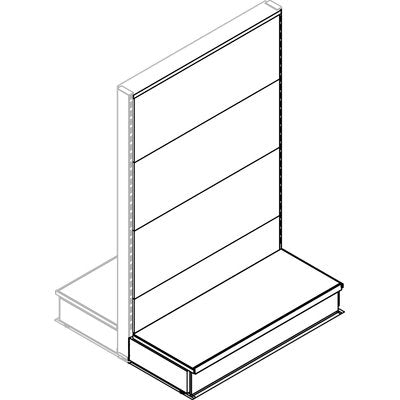 TRASFORMAZIONE A GONDOLA SCAFFALE MARKET - SCHIENALE LISCIO RAL 9016 CM 100 H.CM 155