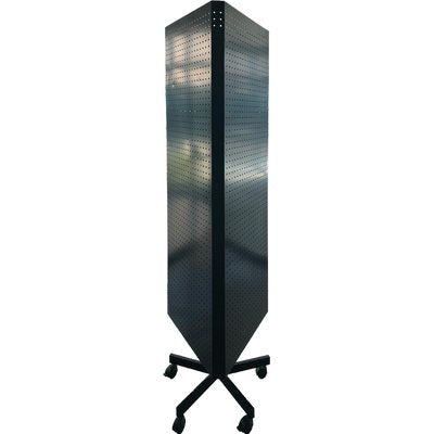 ESPOSITORE TRIFACCIALE PANNELLO FORATO - NERO CM 149X49X175