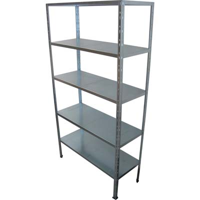 SCAFFALE KIT 5 RIPIANI AD INCASTRO PROMETAL - ZINCATO CM 40X100 H.CM 194
