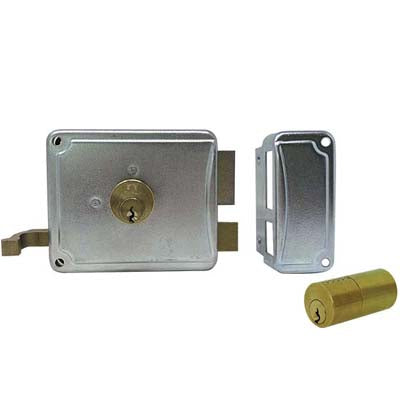 SERRATURA LEGNO APPLICARE P27 FACCHINETTI - ZINCATA C.TONDO FISSO M2+SCR SX E.MM 70
