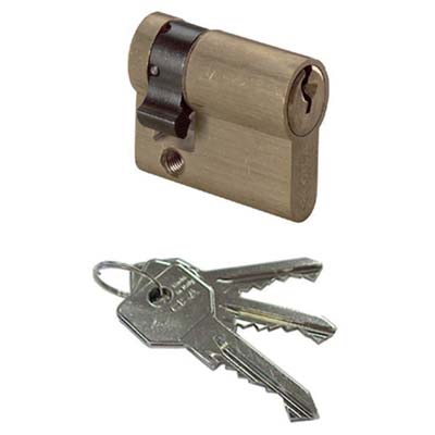 MEZZO CILINDRO SAGOMATO 0G304 CISA - OTTONE CHIAVI 3 CAMMA DIN MM 40 30+10