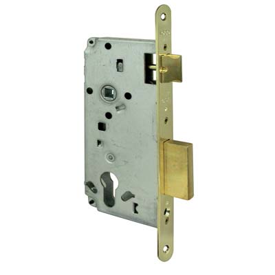 SERRATURA LEGNO INFILARE 5C631 LOGO - B.TONDO OTTONATO F.MM 22  F.SAGOM M2+SCR E.MM 45