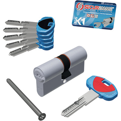 CILINDRO SAGOMATO EVO K1 3100-C SECUREMME - OTT.NICH.SATIN CHIAVI 5 MM 60 30+30