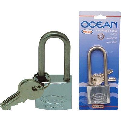 LUCCHETTO ARCO LUNGO OCEAN 2700MB POTENT - OTTONE ARCO ACCIAIO INOX CHIAVI 2 MM 30X41