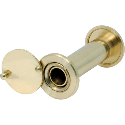 SPIONCINO GRANDANGOLO PORTE POTENT - FINITURA OTTONE LUCIDO F.MM 14 L.MM 50/82