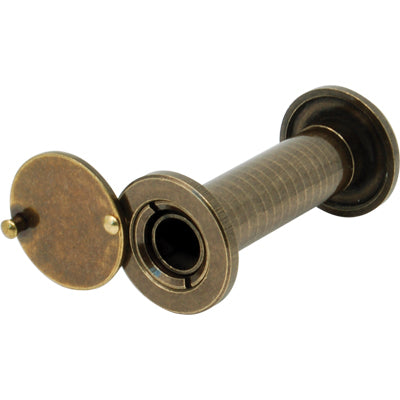 SPIONCINO GRANDANGOLO PORTE POTENT - FINITURA OTTONE BRONZATO F.MM 14 L.MM 50/82