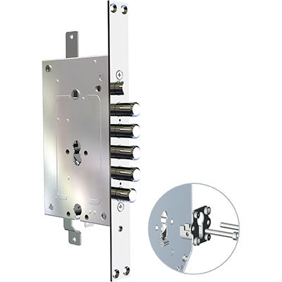 SERRATURA METALLO INFILARE 2951 PE-PE CR - DOPPIO F.SAGOM M2 TRIPL+SCR IP.MM 28 E.MM 68 DX/SX