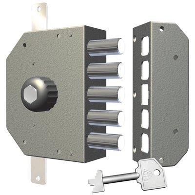 SERRATURA LEGNO APPLICARE 3200P CR - C.POMPA M4+ POMOLO TRIPL E.MM 60 DX