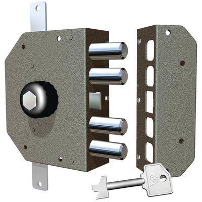 SERRATURA LEGNO APPLICARE 3250P CR - C.POMPA M4+POMOLO TRIPL+SCR E.MM 60 DX
