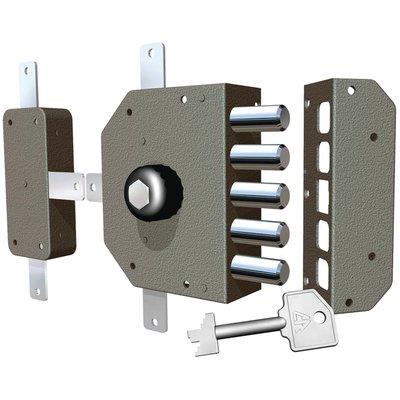 SERRATURA LEGNO APPLICARE 3300P CR - C.POMPA M4+POMOLO TRIPL E.MM 60 SX