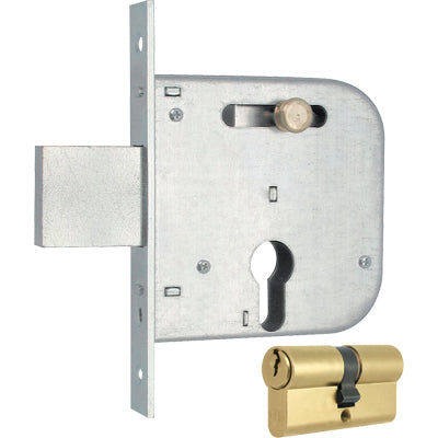 SERRATURA CANCELLO INFILARE 138 MG - B.Q ZINC F.MM 20 F.SAGOM M2+SCR+POM E.MM 50 CF=PZ2