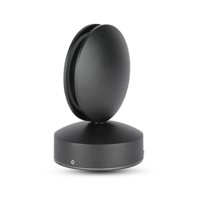 7W LED Wall Light Black Body 3000K IP65
