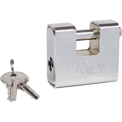 LUCCHETTO ANTISCASSO CORAZZATO SK ILSA - SK80 OTTONE ACCIAIO CROMATO CHIAVI 2 MM 81