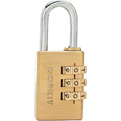 LUCCHETTO A COMBINAZIONE CE WORKIT - OTTONE ARCO CROMATO MM 20