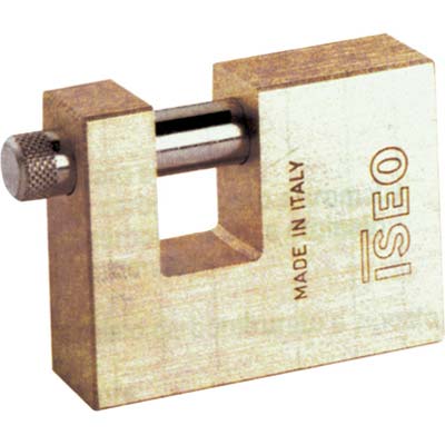 LUCCHETTO RETTAGOLARE ADITUS ISEO - OTTONE SATINATO CHIAVI 2 MM 50