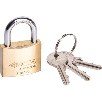 LUCCHETTO LOCKING-LINE POP 20010 CISA - OTTONE ARCO CROMATO CHIAVI 3 MM 50