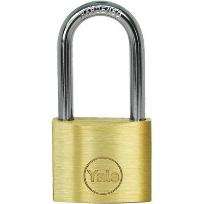 LUCCHETTO ARCO LUNGO PRIUM YALE/CORBIN - OTTONE ARCO CROMATO CHIAVI 2 MM 50X80