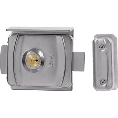 SERRATURA CANCELLO APPLICARE ELETTRICA V9083 VIRO - C.TONDO FISSO+ SCR E.50 A 80 MM DX/SX
