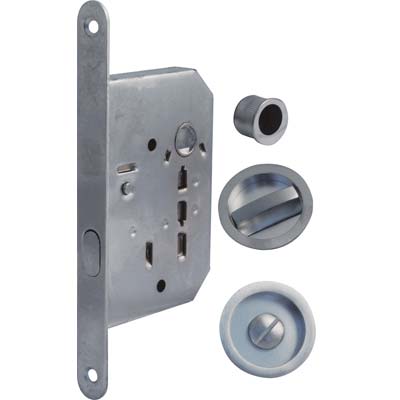 SERRATURA PORTA SCORREVOLE BON BONAITI - NICCHIE TONDE E.MM 50 B.TONDO CROMO SATINATO