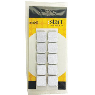 FELTRINO ADESIVO QUADRO - BIANCO MM  20X20 CF=PZ 10