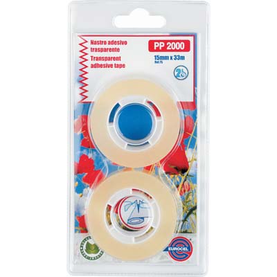 NASTRO ADESIVO TRASPARENTE CASA DUO SELF EUROCEL - PPL MM 15 ML 33 CF=PZ 2