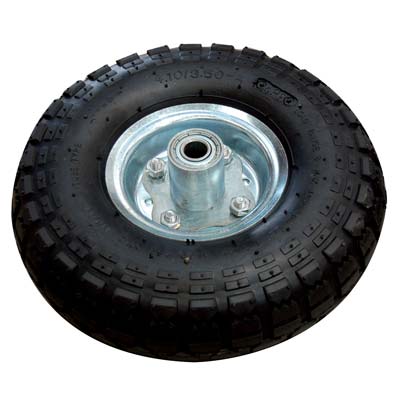 RUOTA PNEUMATICA X BRAVETTA MOZZO DECENTRAT WORKIT - 3,50X4" DISCO MET MOZZO MM 50 F.MM 16 + PFU