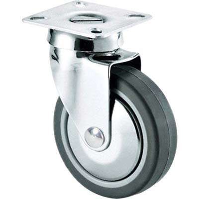 RUOTA A FORCELLA GIREVOLE 220C AVO - A/ZINCR/GOMMA GRIGIA D.MM 50X18 P.MM 40X40