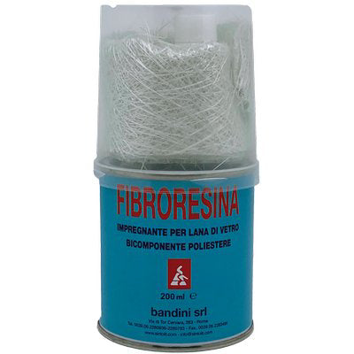 FIBRORESINA IN MINI KIT - LANA VETRO E BICCHIERINO ML 200