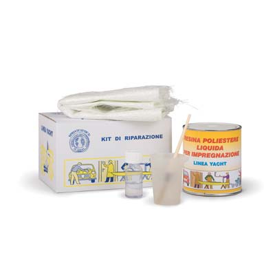 FIBRORESINA IN KIT - LANA VETRO PENNELLO E CIOTOLA ML 750