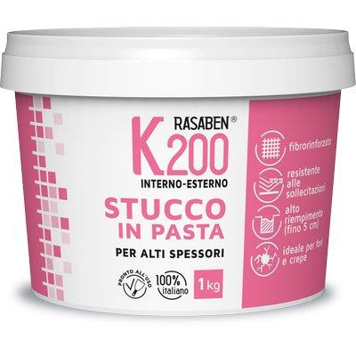 STUCCO PASTA INTERNO ESTERNO K200 K2 RASABEN - KG 1 ALTI SPESSORI