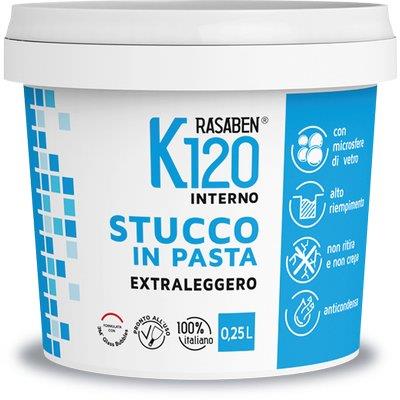 STUCCO PASTA EXTRALEGGERO K120 K2 RASABEN - KG 0,250 INTERNO