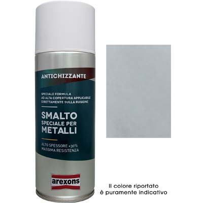 SMALTO SPRAY SPECIALE METALLO AREXONS - ANTICHIZZANTE GRIGIO CHIARO ML 400