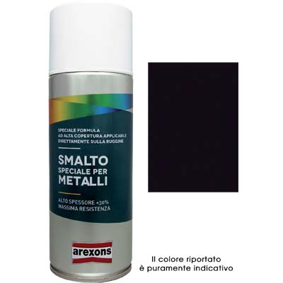 SMALTO SPRAY SPECIALE METALLO AREXONS - NERO INTENSO BRILLANTE RAL 9005 ML 400
